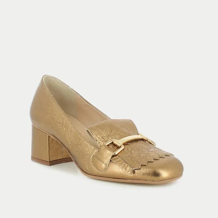 Women Loafers Jonak Bronze Heeled Moccasins