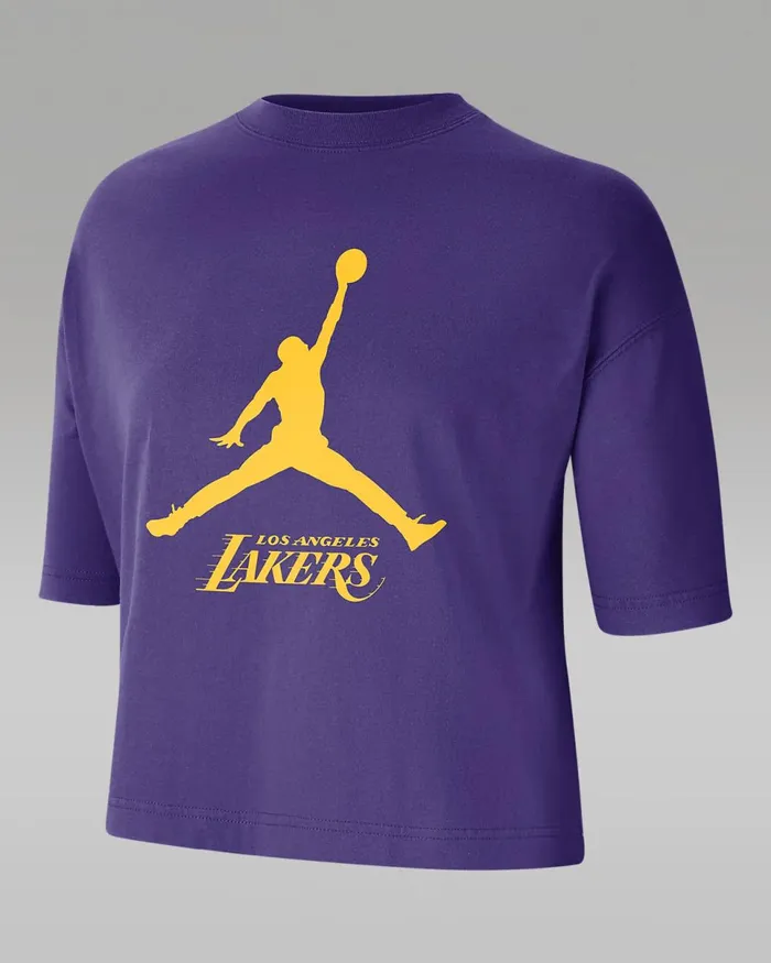 Women Los Angeles Lakers Essential Field Purple Nike Tops And TShirts