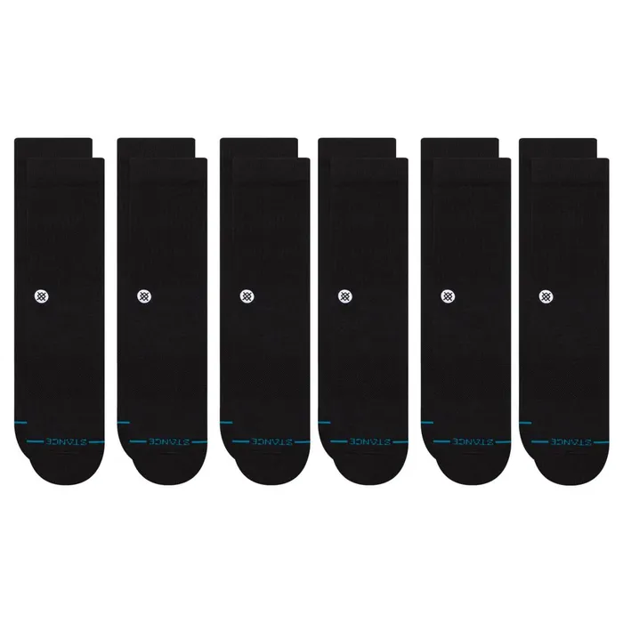 WomenMen 6 Pack Crew Socks Black Stance Crew