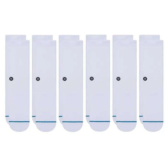 WomenMen 6 Pack Crew Socks White Stance Crew