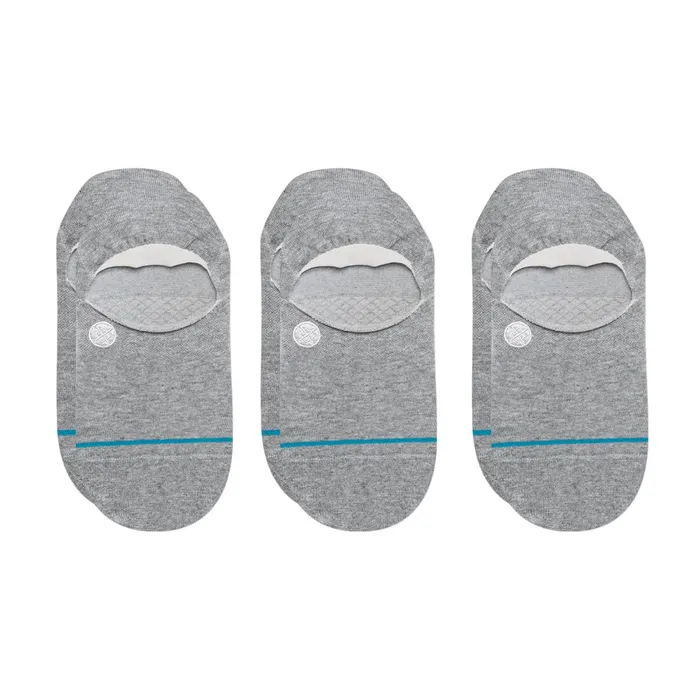 WomenMen Cotton No Show Socks 3 Pack Icon 8211 Heathergrey Stance No Show