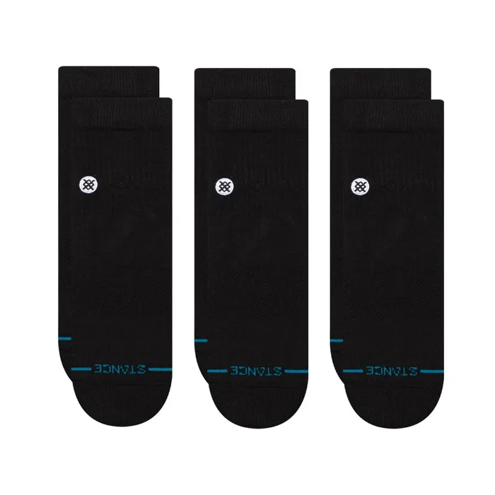 WomenMen Cotton Quarter Socks 3 Pack Icon 8211 Black Stance Quarter