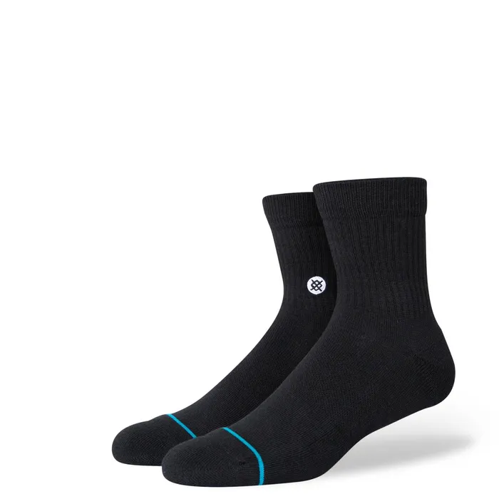 WomenMen Cotton Quarter Socks 3 Pack Icon 8211 Black Stance Quarter