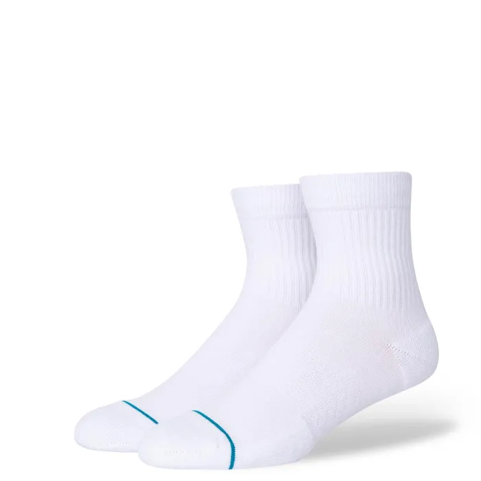 WomenMen Cotton Quarter Socks 3 Pack Icon 8211 White Stance Quarter