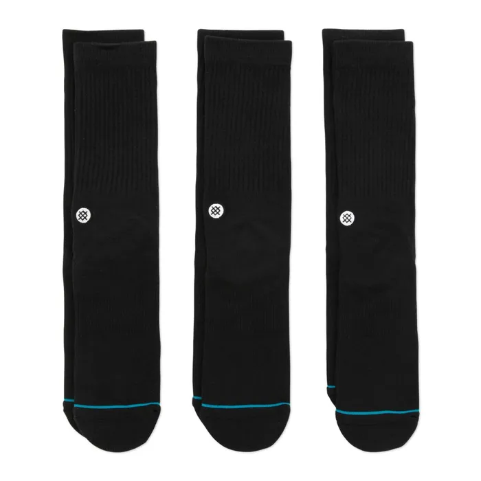 WomenMen Icon Crew Socks 3 Pack Black Stance Crew