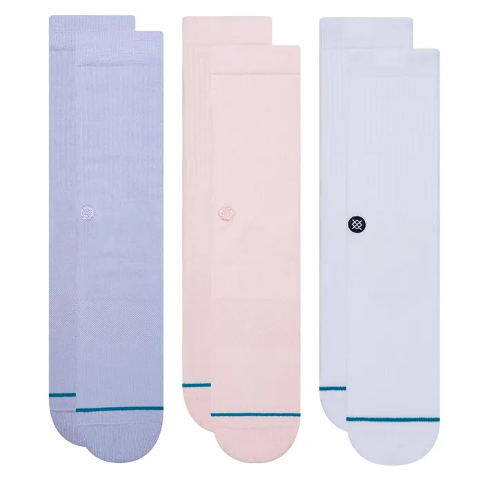 WomenMen Icon Crew Socks 3 Pack Lilac Pink White Stance Crew