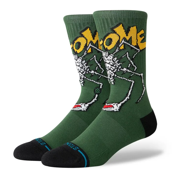 WomenMen Welcome Skateboards X Crew Socks Wilbur 8211 Green Stance Skate