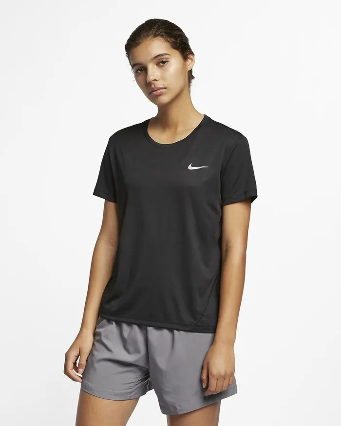 Women Miler Black Nike Tops And TShirts
