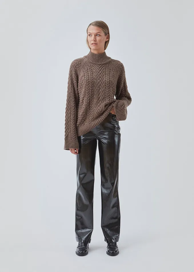 Women Minnie Tneck Espresso Melange Modstrm Blouses and Knitwear