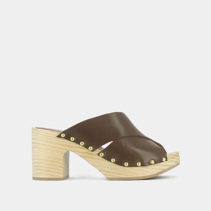 Women Mules Clogs Jonak Heeled Clogs With Crossed Straps