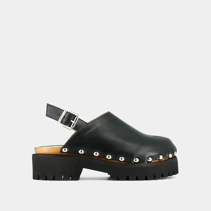 Women Mules Clogs Jonak Mules With Notched Soles And Studs