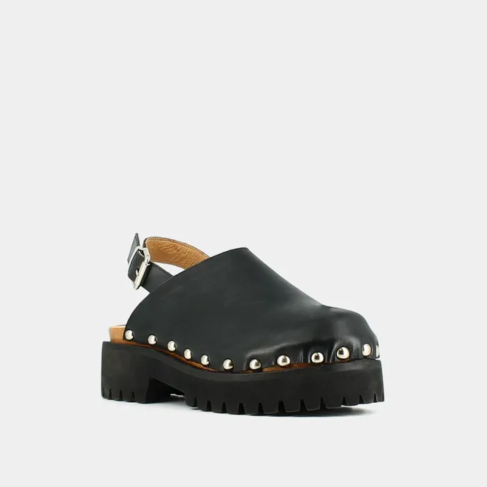 Women Mules Clogs Jonak Mules With Notched Soles And Studs
