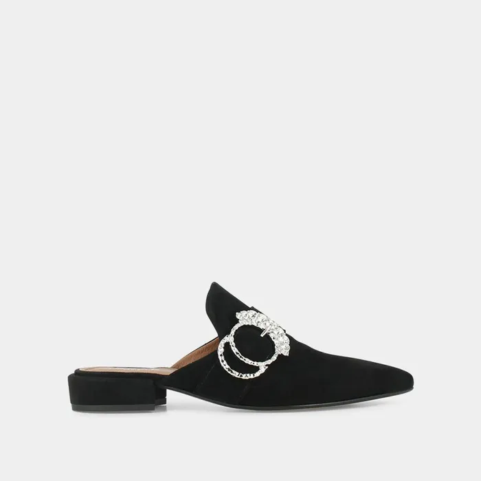 Women Mules Clogs Jonak Mules With Pointed Toe And Chunky Buckle