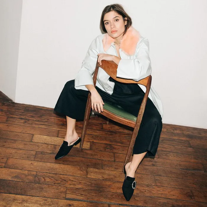 Women Mules Clogs Jonak Mules With Pointed Toe And Chunky Buckle