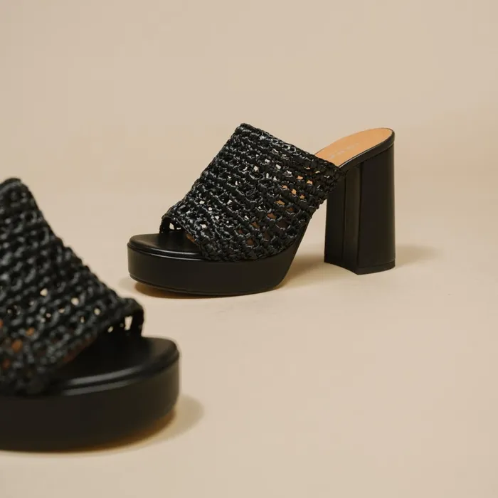 Women Mules Clogs Jonak Openwork Platform Mules