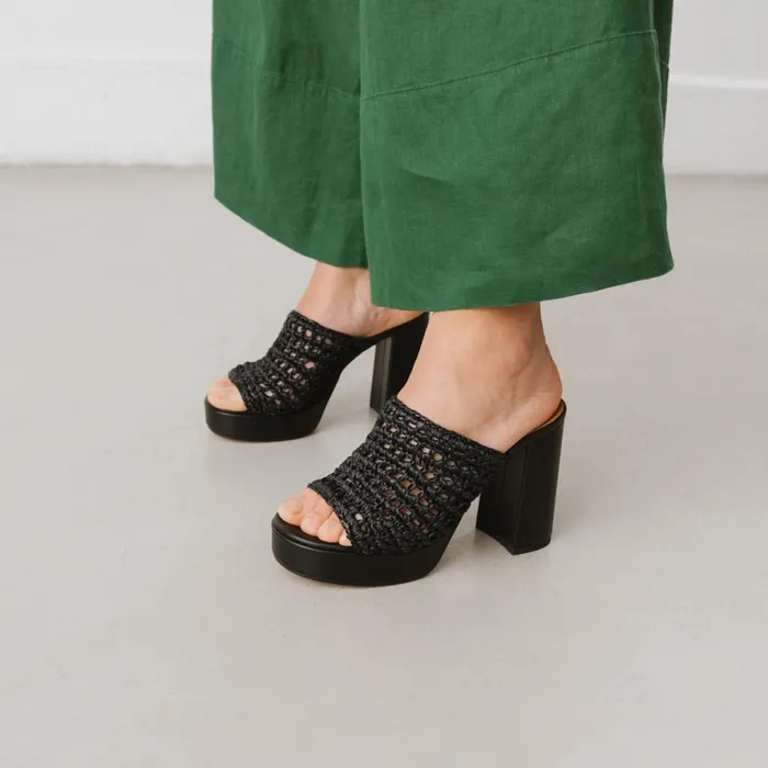 Women Mules Clogs Jonak Openwork Platform Mules