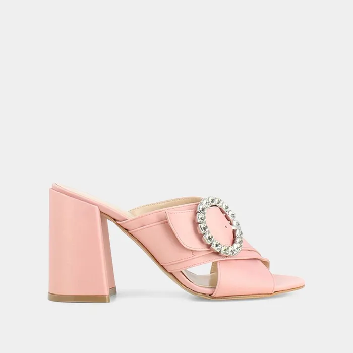 Women Mules Clogs Jonak Pink Textile Mules