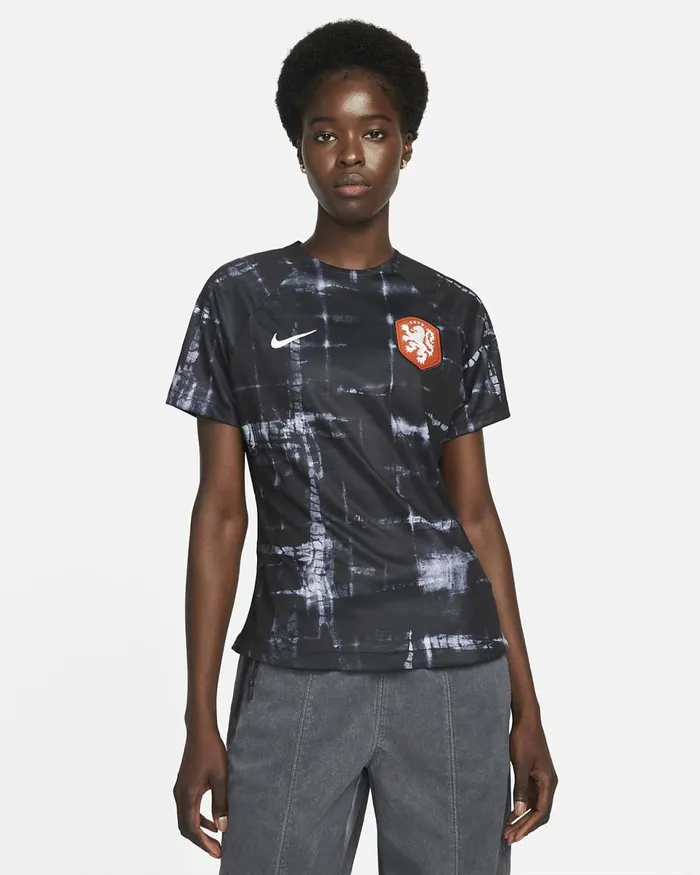 Women Netherlands Blackblackwhite Nike Tops And TShirts