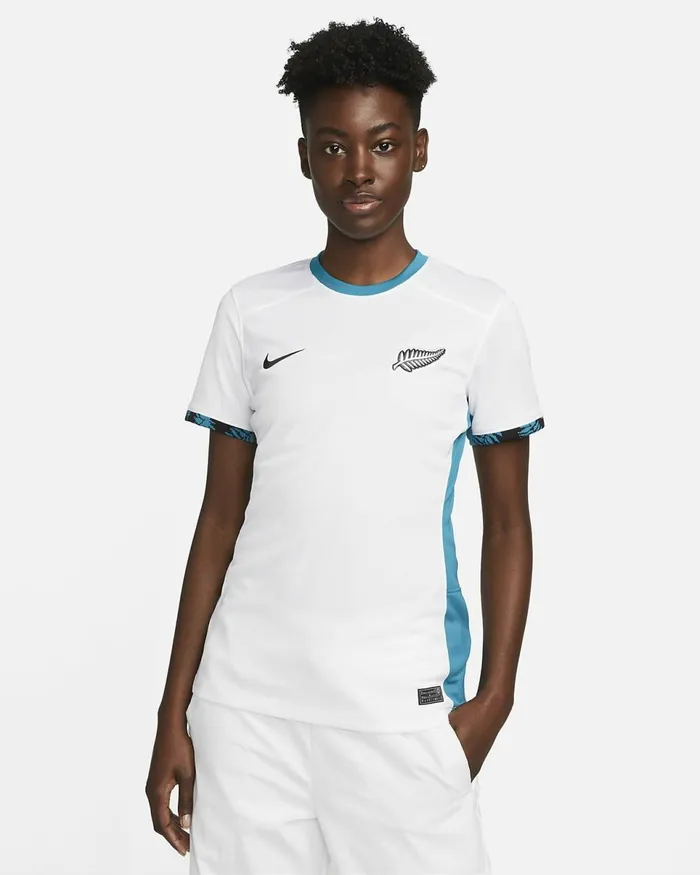 Women New Zealand 2023 Stadium Away Whiteblusteryblack Nike Tops And TShirts