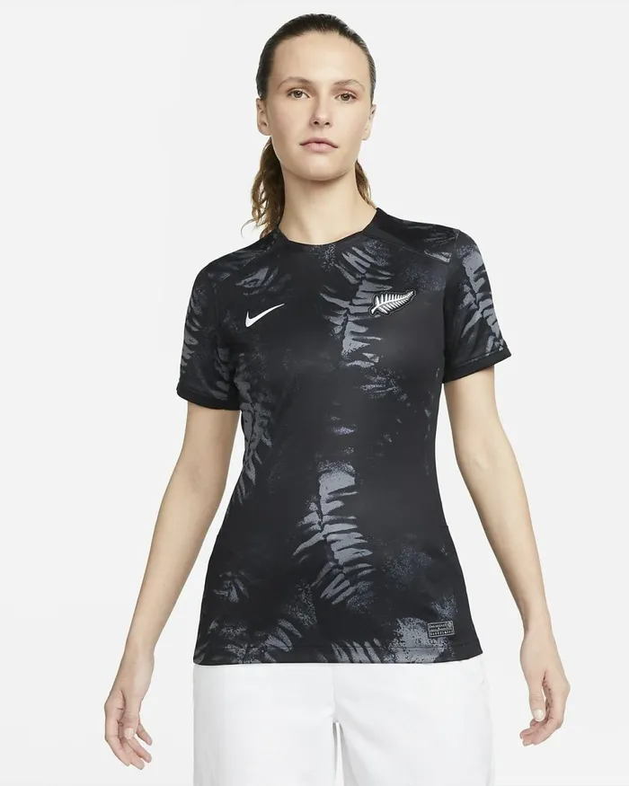 Women New Zealand 2023 Stadium Home Iron Greyblackwhite Nike Tops And TShirts
