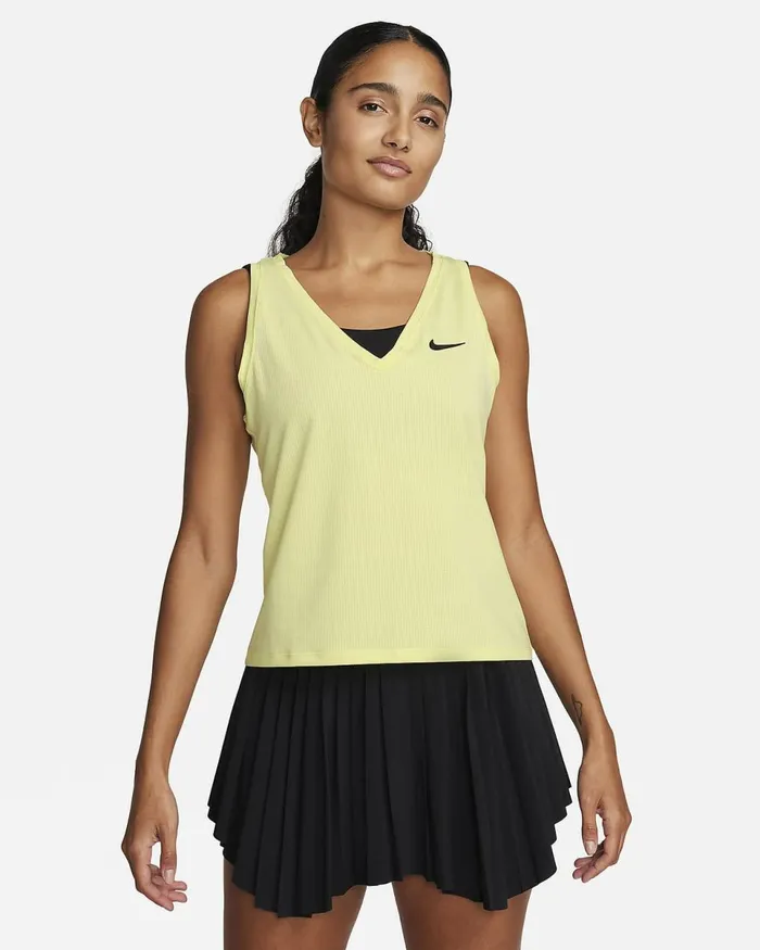 Women Nikecourt Victory Luminous Greenblack Nike Tops And TShirts