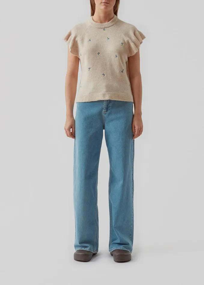 Women OlavMD Vest Cream Milk Modstrm Blouses and Knitwear