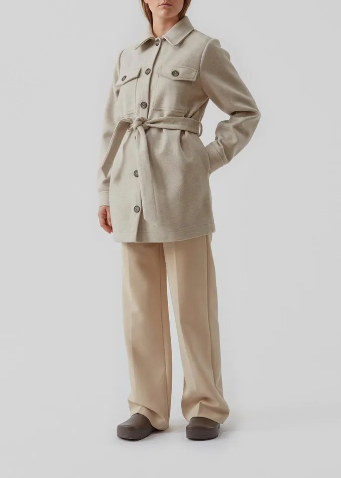 Women OliviaMD Coatigan Beige Melange Modstrm Coats and Jackets