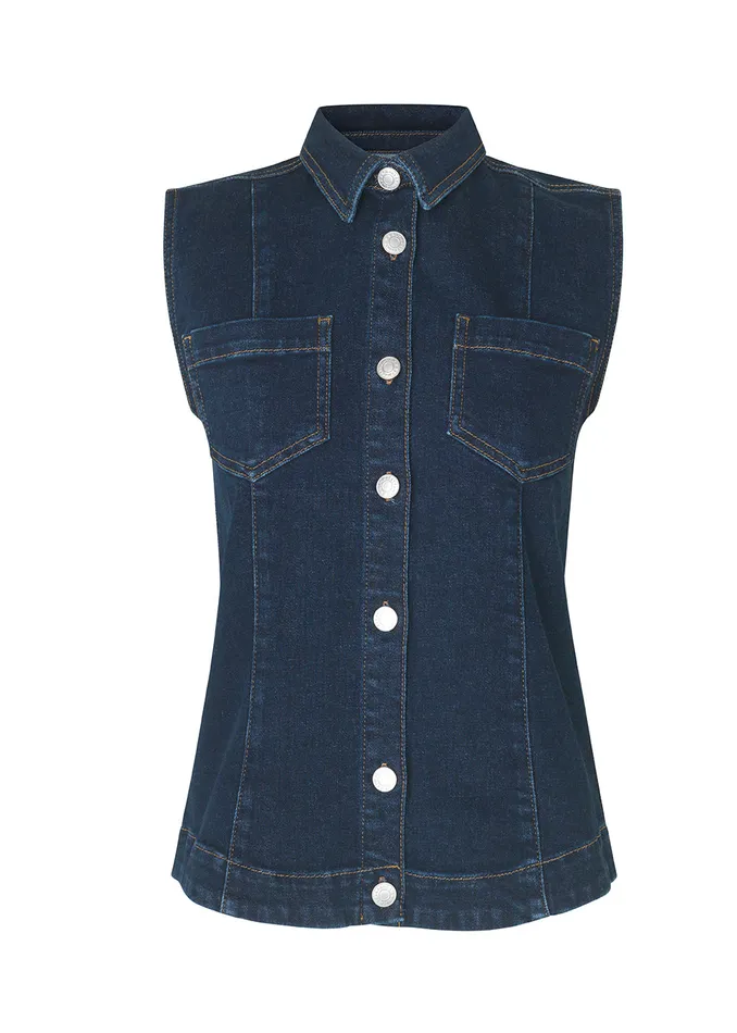 Women OttoMD Vest Dark Blue Wash Modstrm Vests Women OttoMD Vest Dark Blue Wash Modstrm Vests
