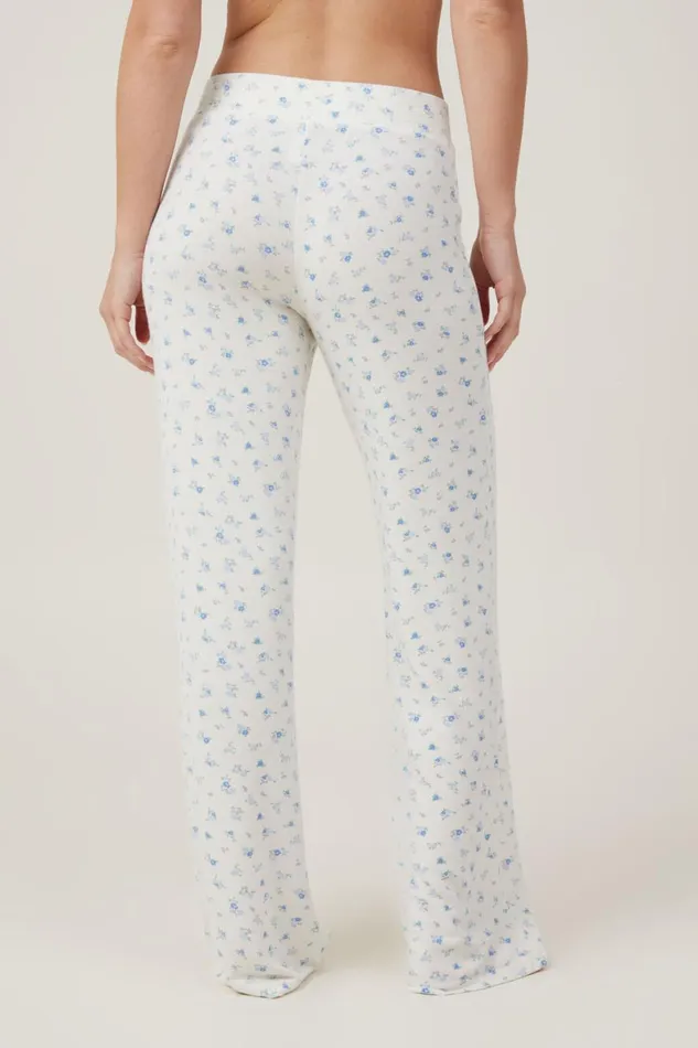 Women Pajamas Cotton On Super Soft V Front Pant Evie Ditsy Blue