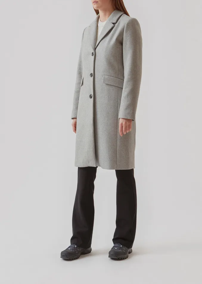 Women Pamela Coat Grey Melange Modstrm Coats and Jackets
