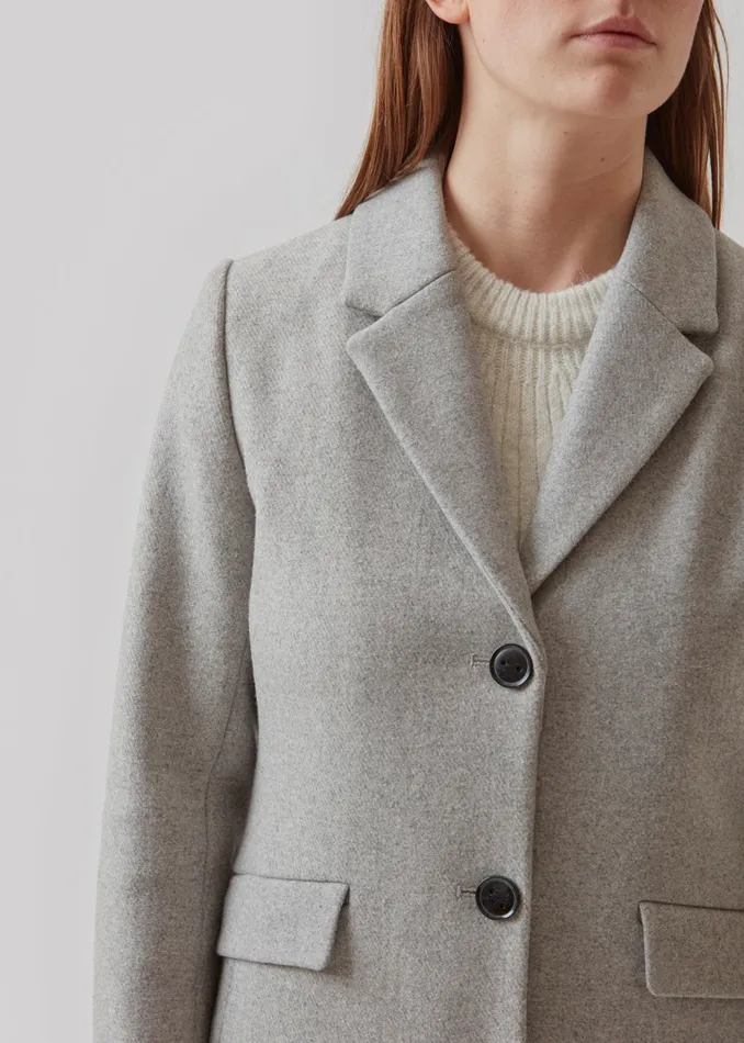 Women Pamela Coat Grey Melange Modstrm Coats and Jackets Women Pamela Coat Grey Melange Modstrm Coats and Jackets