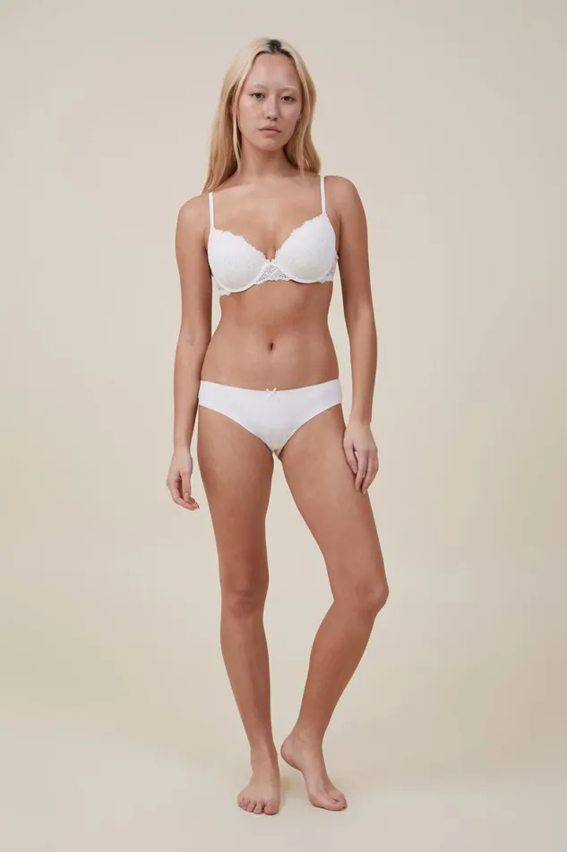 Women Panties Cotton On Everyday Lace Brasiliano Brief Cream
