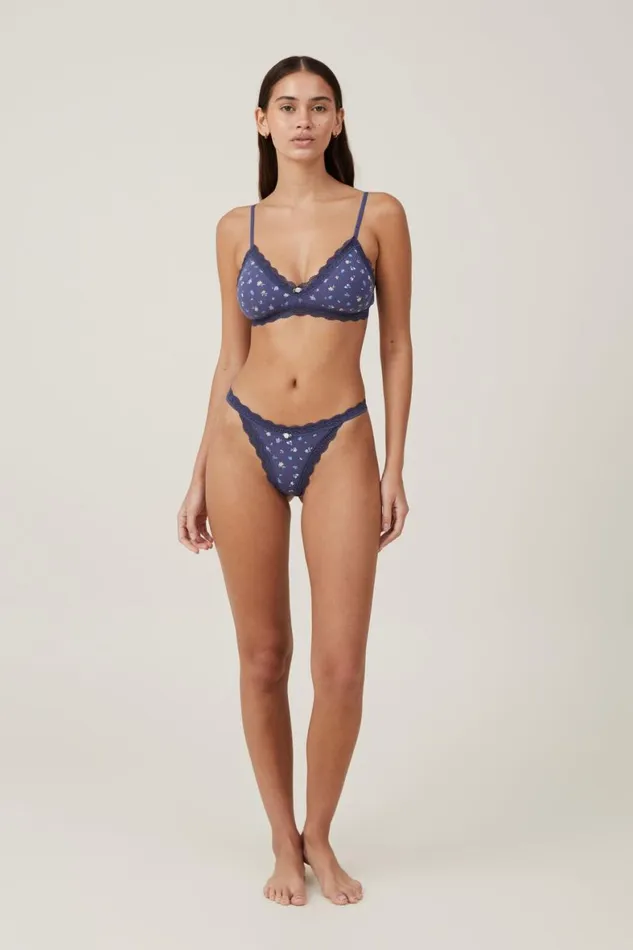 Women Panties Cotton On Organic Cotton Lace Thong Brief Hazel Ditsy Navy Pointelle Women Panties Cotton On Organic Cotton Lace Thong Brief Hazel Ditsy Navy Pointelle