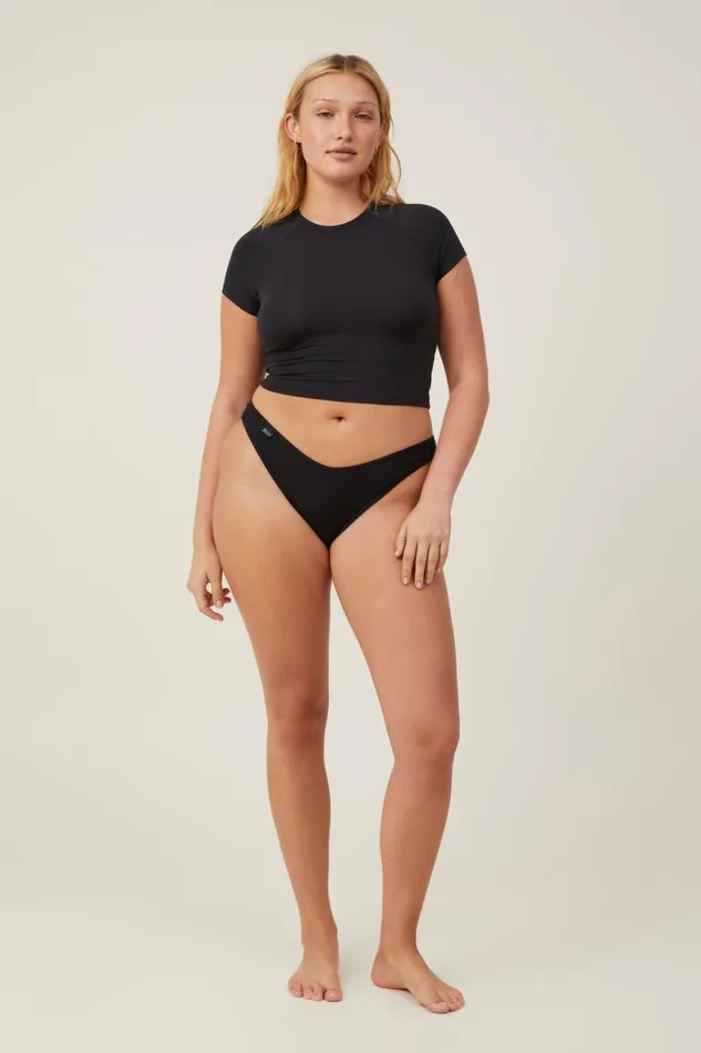 Women Panties Cotton On Organic Cotton Rib Bikini Brief Black