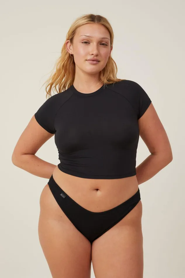 Women Panties Cotton On Organic Cotton Rib Bikini Brief Black