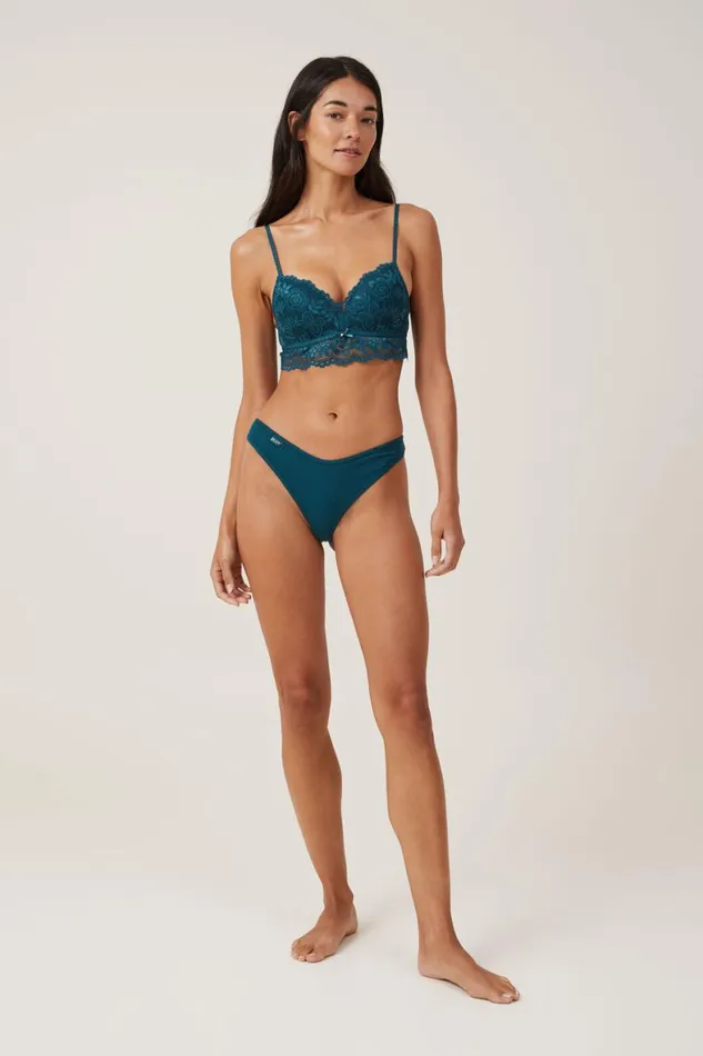 Women Panties Cotton On Organic Cotton Rib Thong Brief Enchanted Forest
