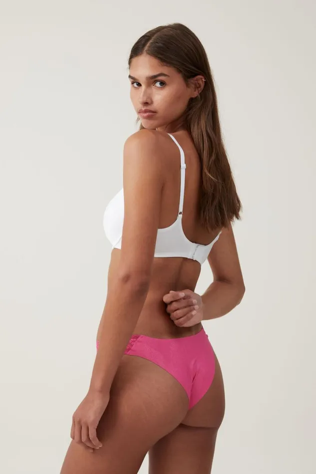 Women Panties Cotton On Party Pants Seamless Cheeky Brief Pink Jelly Sparkle