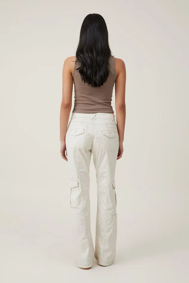 Women Pants Cotton On Bootleg Cargo Pant Porcelain
