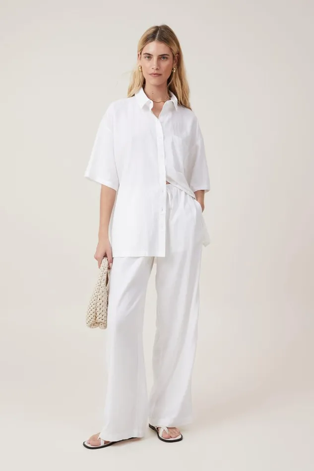 Women Pants Cotton On Haven Wide Leg Pant White
