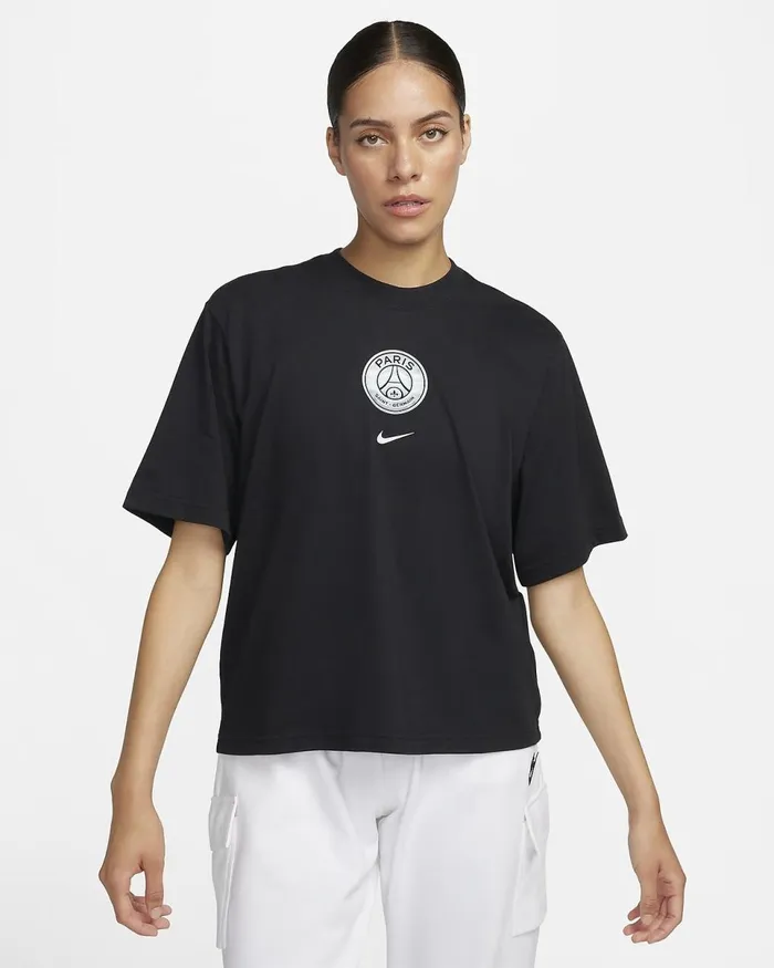 Women Paris SaintGermain Black Nike Tops And TShirts