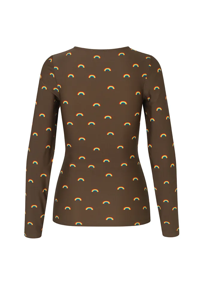 Women PernilleMD Print LS Top Rainbow Modstrm Tops