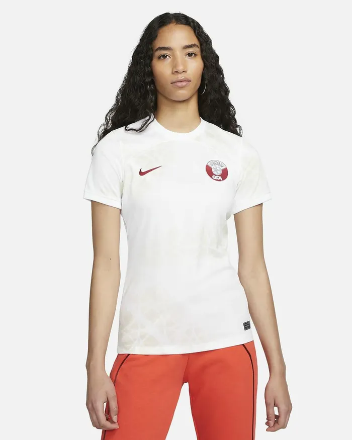 Women Qatar 202223 Stadium Away Whitebeachdesert Maroon Nike Tops And TShirts Women Qatar 202223 Stadium Away Whitebeachdesert Maroon Nike Tops And TShirts
