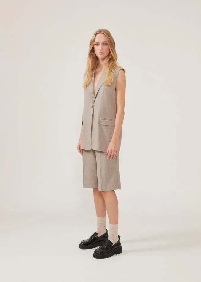Women RaphaelMD Vest Beige Melange Modstrm Vests Women RaphaelMD Vest Beige Melange Modstrm Vests