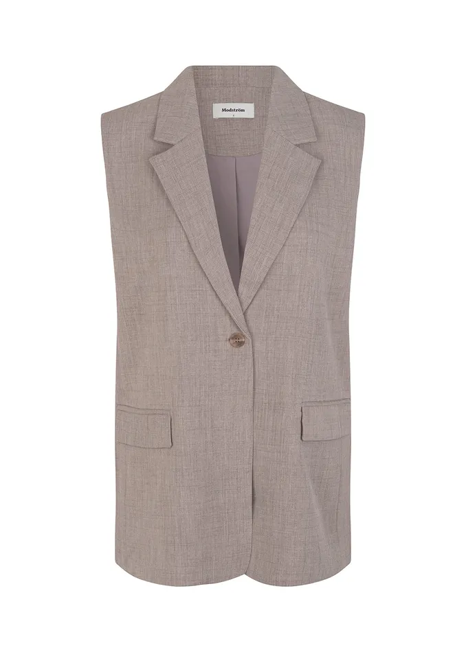 Women RaphaelMD Vest Beige Melange Modstrm Vests Women RaphaelMD Vest Beige Melange Modstrm Vests