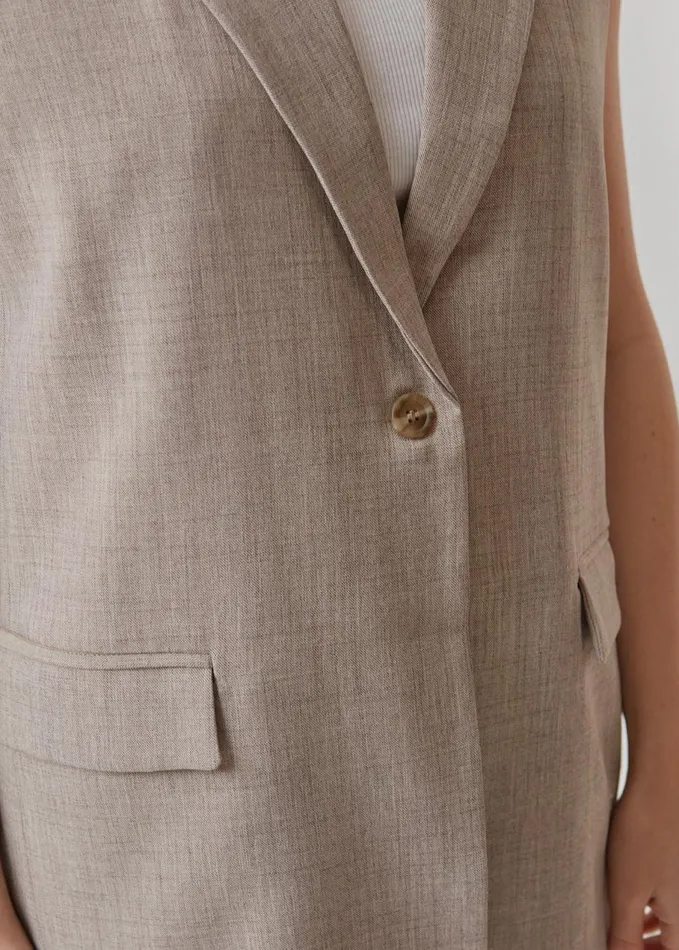 Women RaphaelMD Vest Beige Melange Modstrm Vests Women RaphaelMD Vest Beige Melange Modstrm Vests
