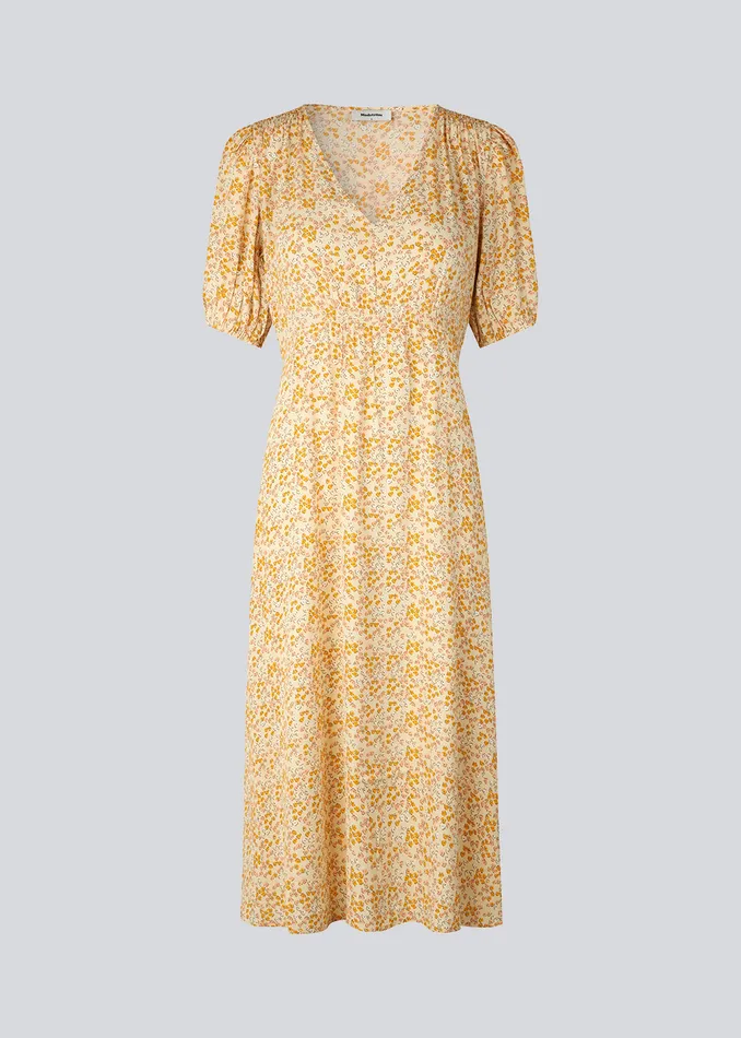 Women RavenMD Long Print Dress Bobble Bloom Peach Modstrm Dresses