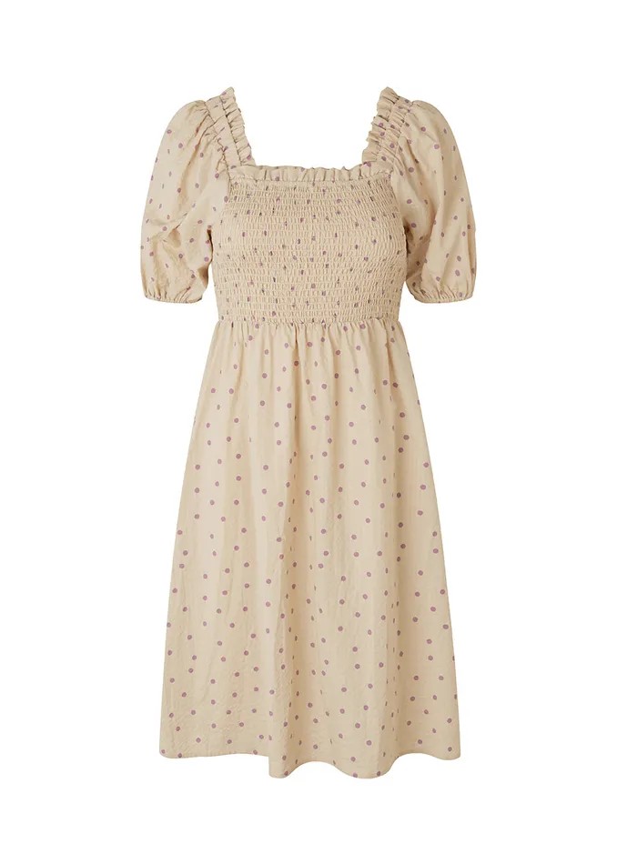 Women ReeceMD Print Dress Off White Polka Dot Modstrm Dresses