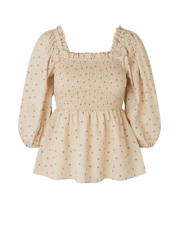 Women ReeceMD Print Top Off White Polka Dot Modstrm Tops Women ReeceMD Print Top Off White Polka Dot Modstrm Tops