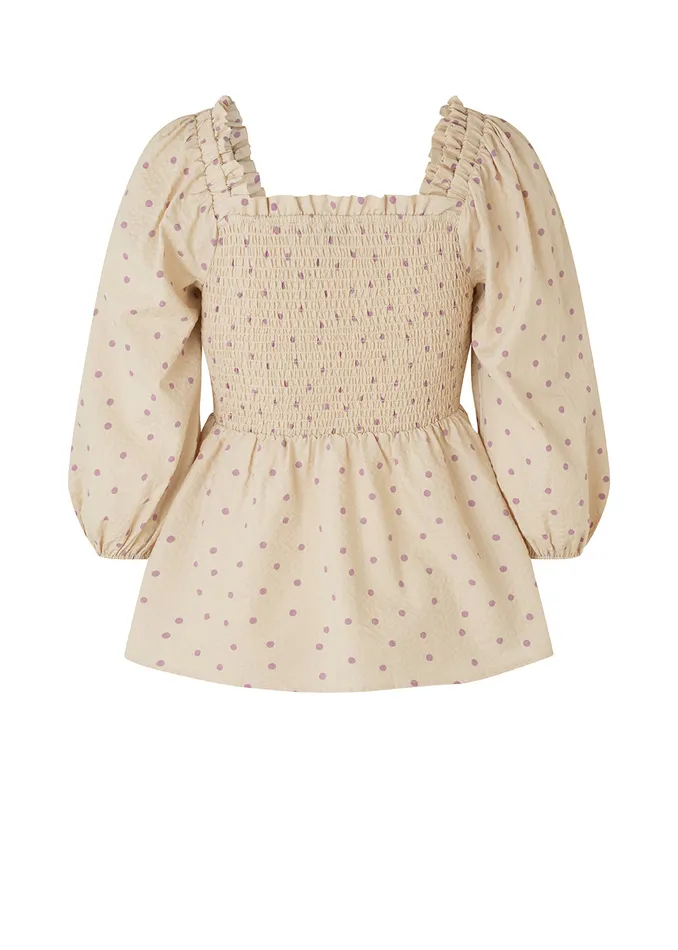 Women ReeceMD Print Top Off White Polka Dot Modstrm Tops Women ReeceMD Print Top Off White Polka Dot Modstrm Tops
