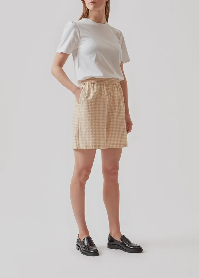 Women RimmeMD Shorts Beige Check Modstrm Shorts